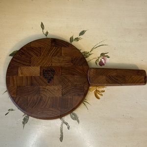 Dansk Vintage Mid Century Modern Wooden Cheese Board & Knife Set